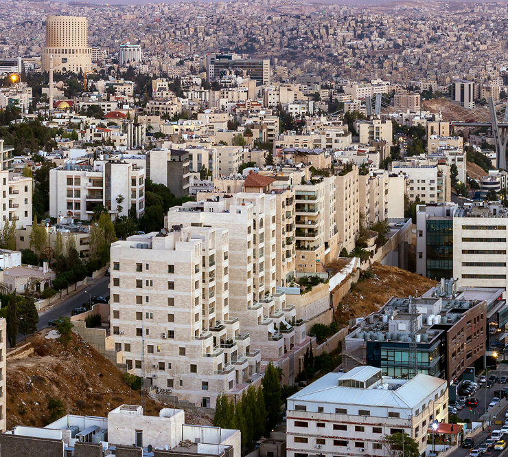 Panoramic view of Amman city the capital of Jordan