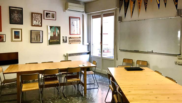 A classroom inside the Bologna Study Center.