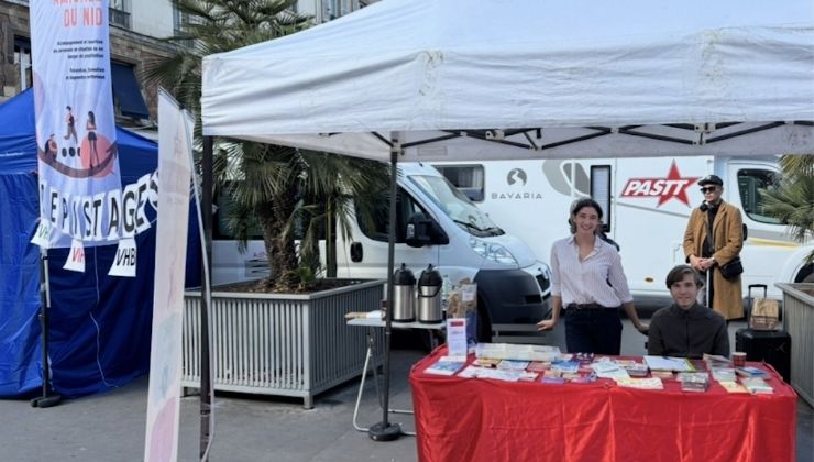 Karishma Lawrence with colleagues on internship in Paris, France