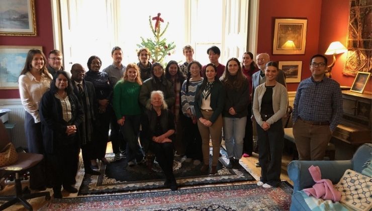 Group of students on internship in Edinburgh, UK-Scotland