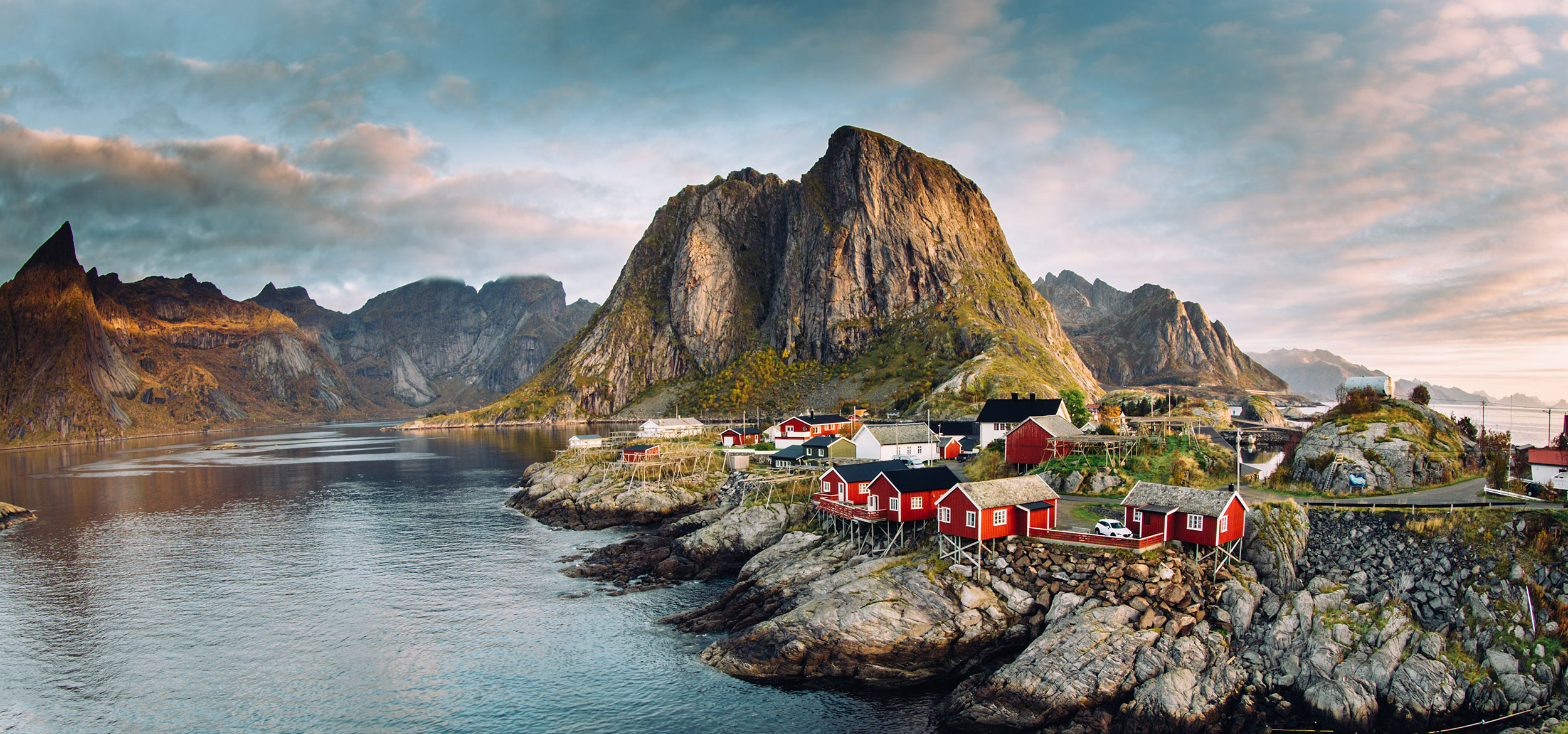 Norwegian fishing village at the Lofoten Islands in Norway.