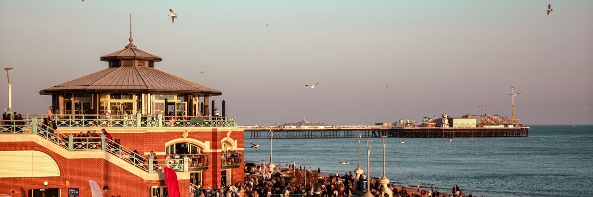 View of the Brighton Beach in Brighton, UK-England. 