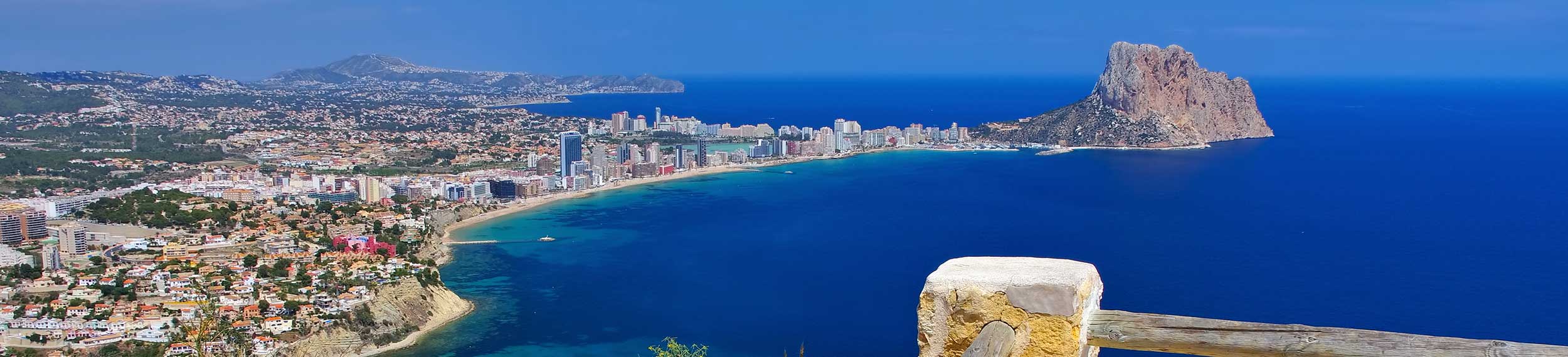 View of Calpe and Penon de Ifach, Alicante, Costa Blanca, Spain