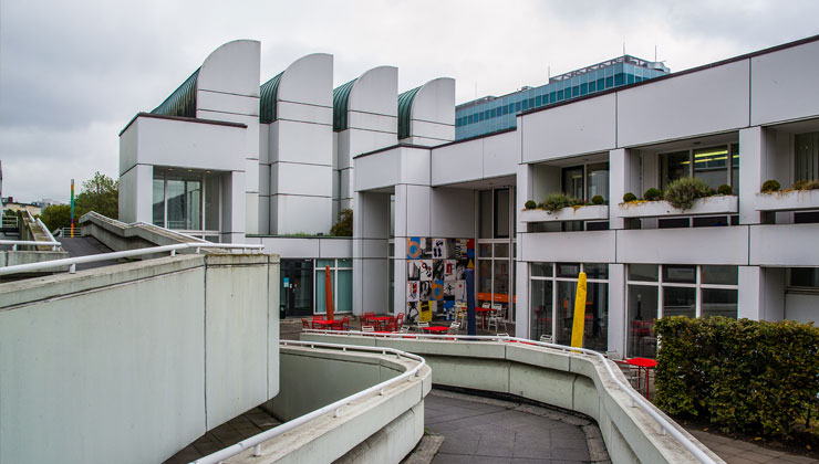 Outside view of Bauhaus Archive Museum in Berlin, Germany. 