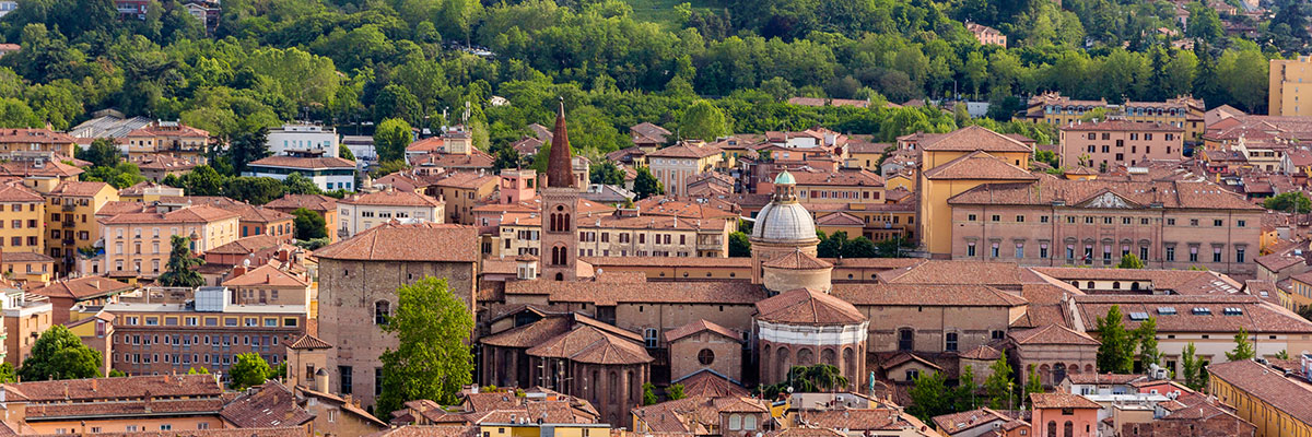 View of Basilica di San Domenico in Bologna, Italy.