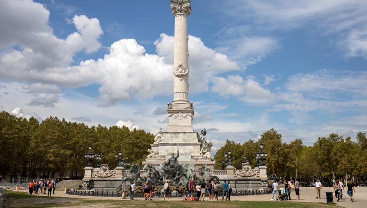 View of Esplanade des Quinconces a structure in Bordeaux, France.