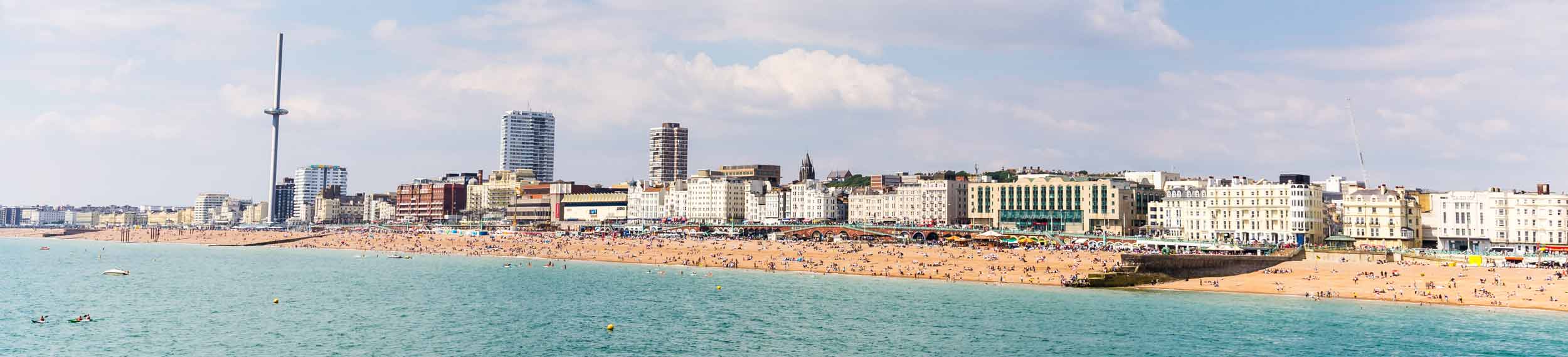 View of the Brighton Beach in Brighton, UK-England. 