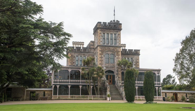View of Larnach Castle in Dunedin New Zealand.