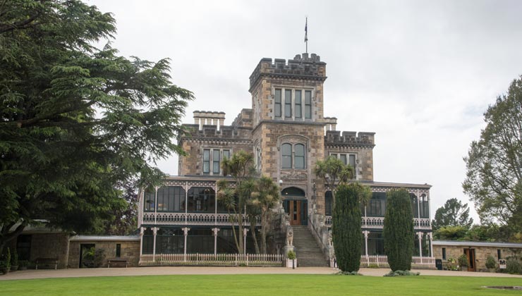 View of Larnach Castle in Dunedin New Zealand. 