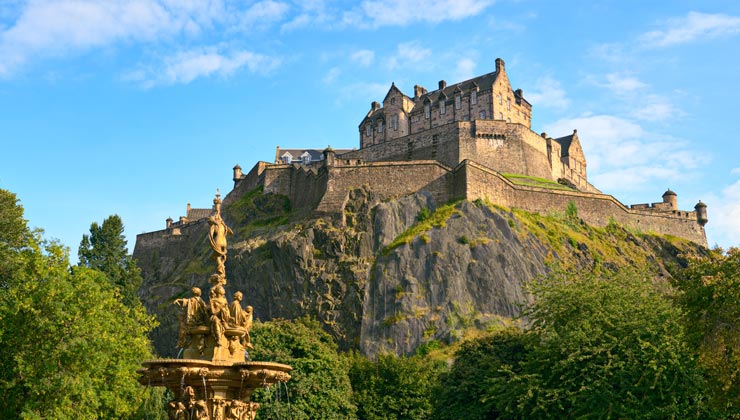 View of Edinburgh Castle in Edinburgh Scotland.