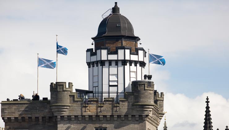 Building shot of Camera Obscura in Edinburgh, Scotland. 