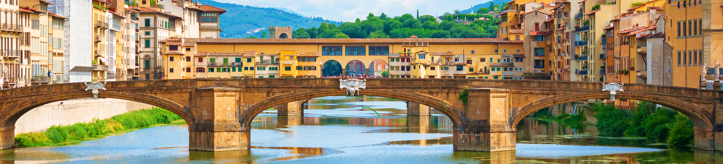 River Arno and Ponte Vecchio in Florence, Italy.