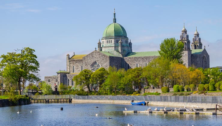View of the lake and Galway Cathedral.