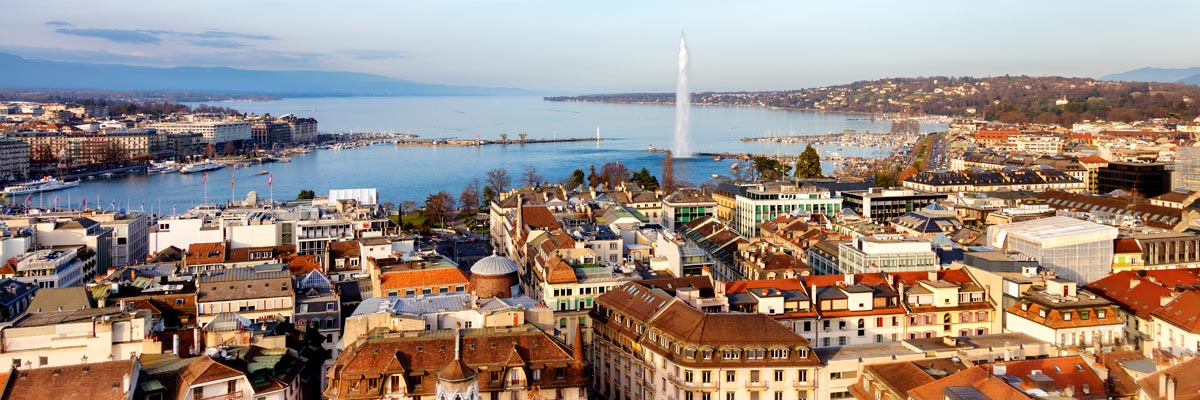 Lake Geneva from Above, Geneva, Switzerland