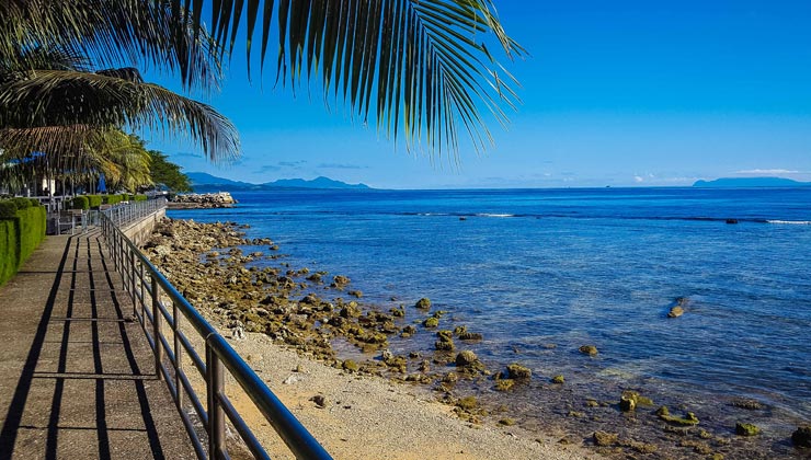 Walking path by the water in Honiara, Solomon Islands