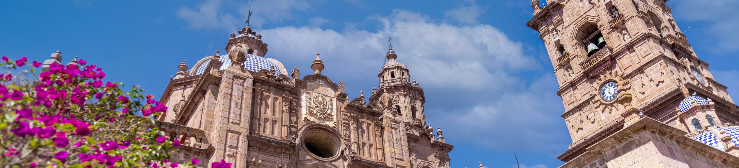View from the ground in Plaza de Armas in historic city center.