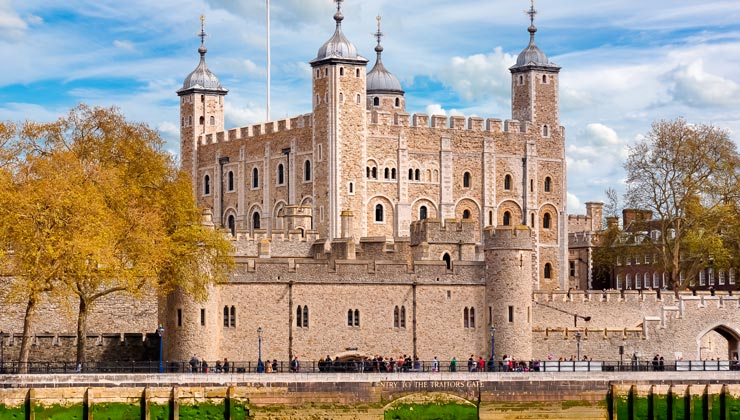 View of Tower of London in London, England.