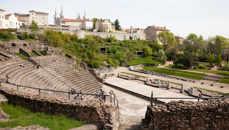 Ancient Theater ruins in Lyon, France. 