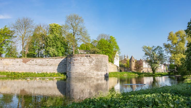 View of City Park in Maastricht, Netherlands. 