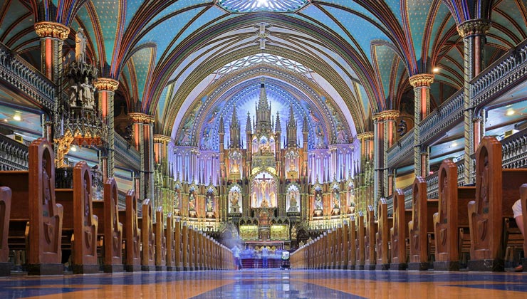 Interior of Notre-Dame Basilica of Montreal.