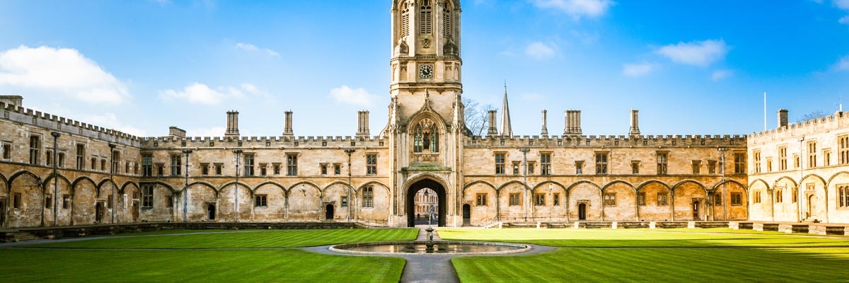 Christ Church's Tom Tower and College, Oxford University, United Kingdom