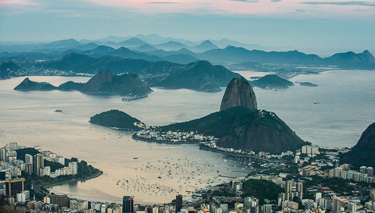 Aerial View of Sugarloaf in Rio de Janeiro, Brazil.