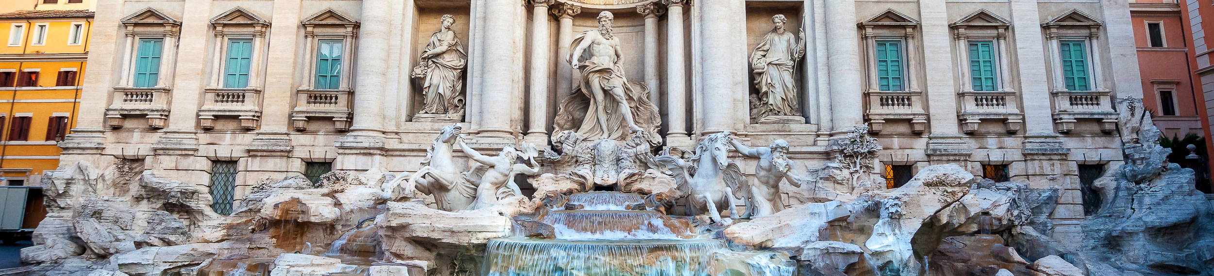 The Trevi Fountain in Rome, Italy. 