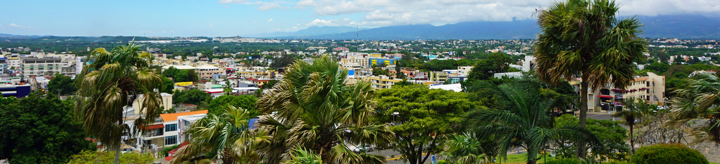 Aerial view of Santiago, Dominican Republic. 