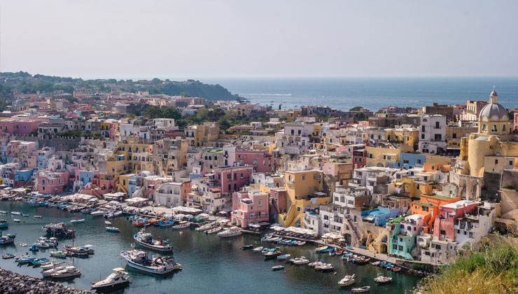 Multi Colored Houses in Marina Corricella on Procida island.