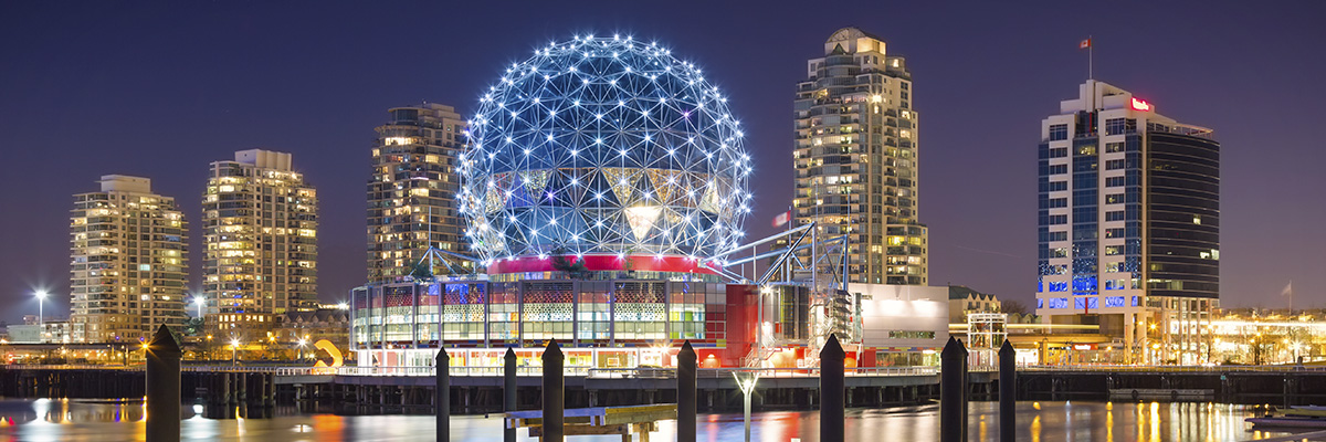 View of the Vancouver skyline from Olympic Village.