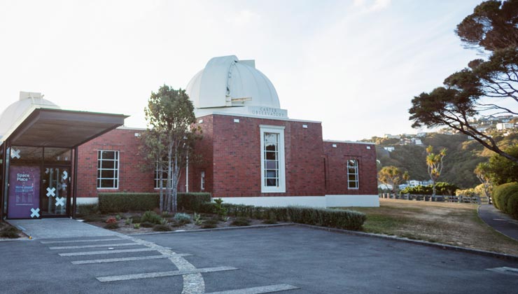 View of the front of the Space Place at Carter Observatory.