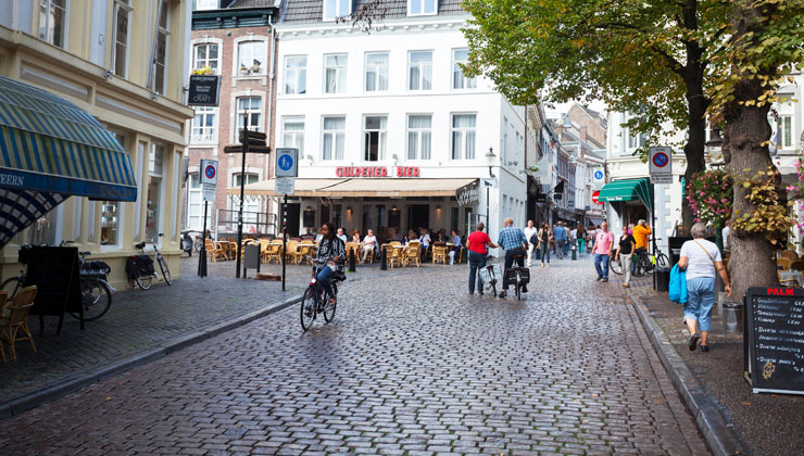 The Onze Lieve Vrouweplein square in Maastricht, Netherlands.