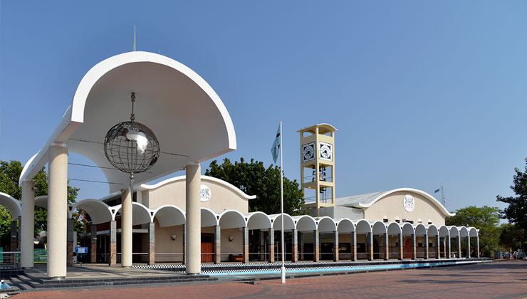 View of the Botswana Parliament building in Gaborone.