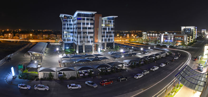 View of Gaborone city center in Botswana.