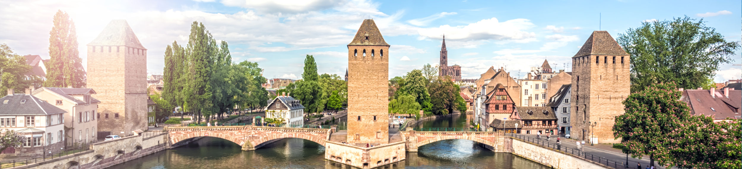 Covered Bridges (Ponts Couverts ) in Strasbourg, France.