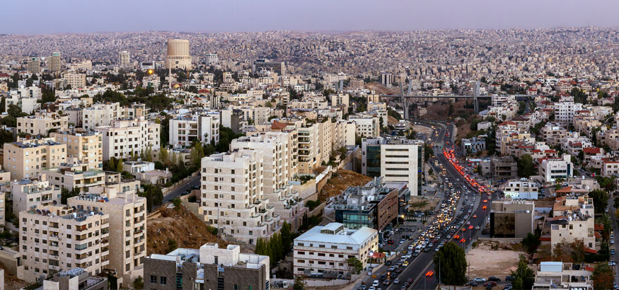 Panoramic view of Amman city the capital of Jordan