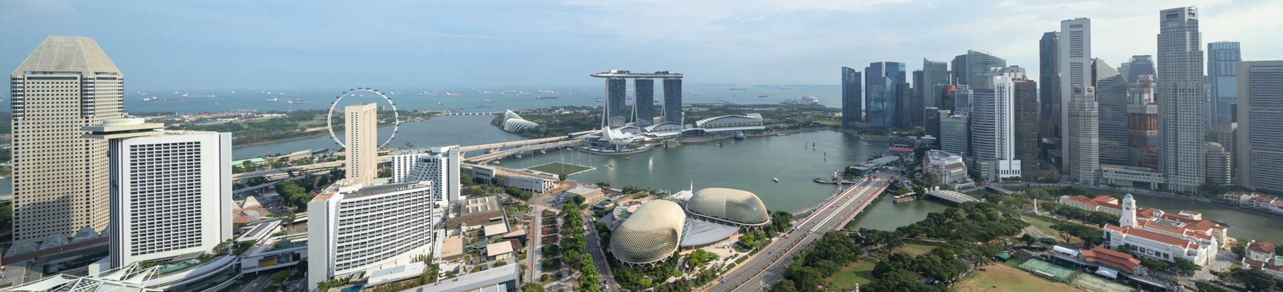Urban skyline and cityscape in Marina Bay, Singapore.