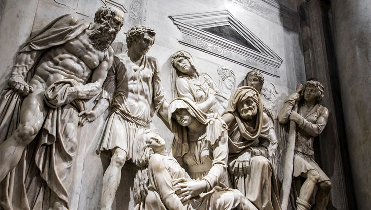 A marble sculpture of eight figures by Jacopo Sansovino located in the Basilica of Saint Anthony in Padua, Italy.