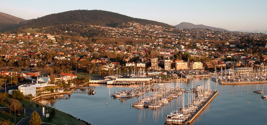Hobart Harbour in Tasmania, Australia.