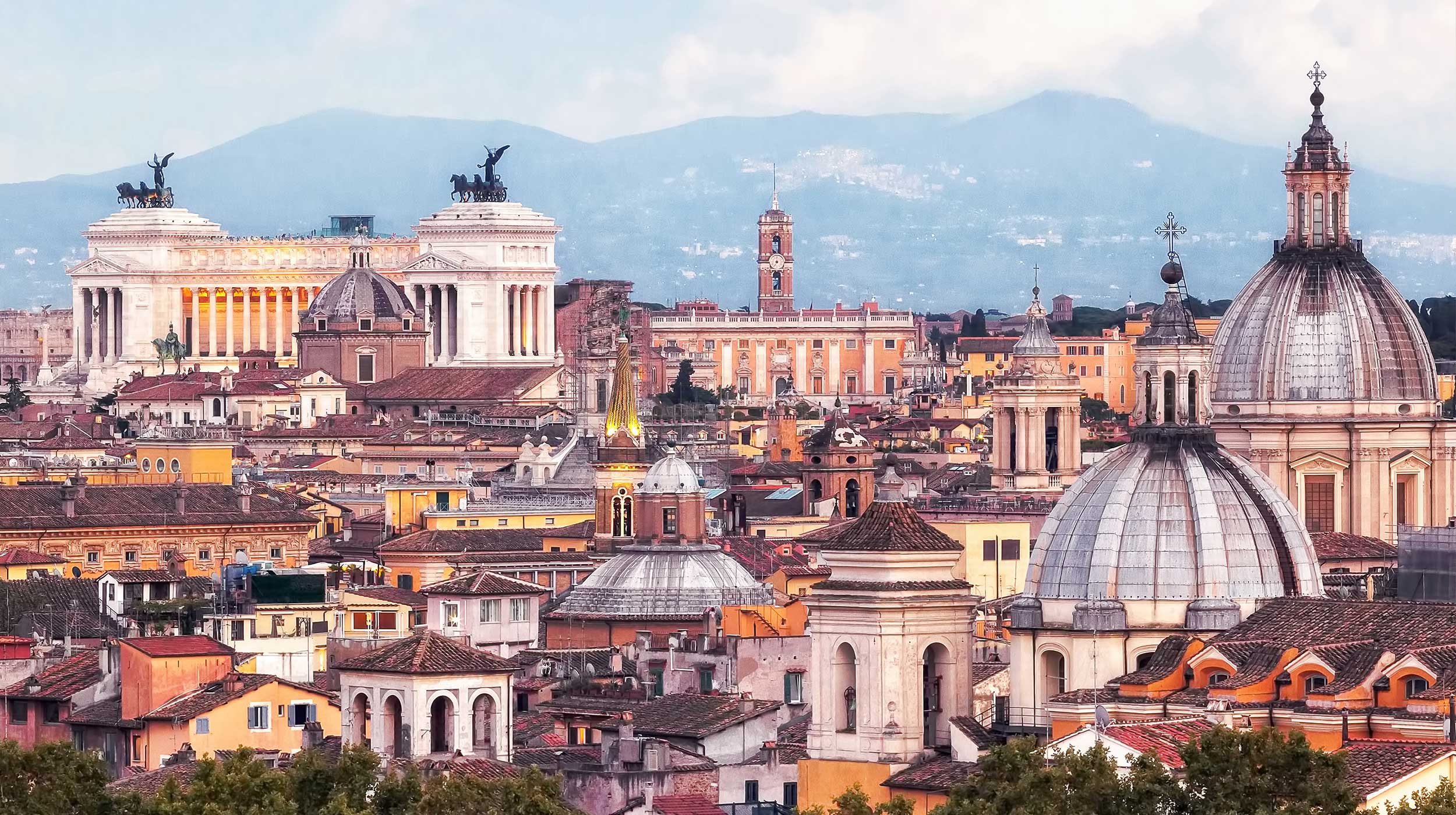 High angle view of buildings in Rome, Italy