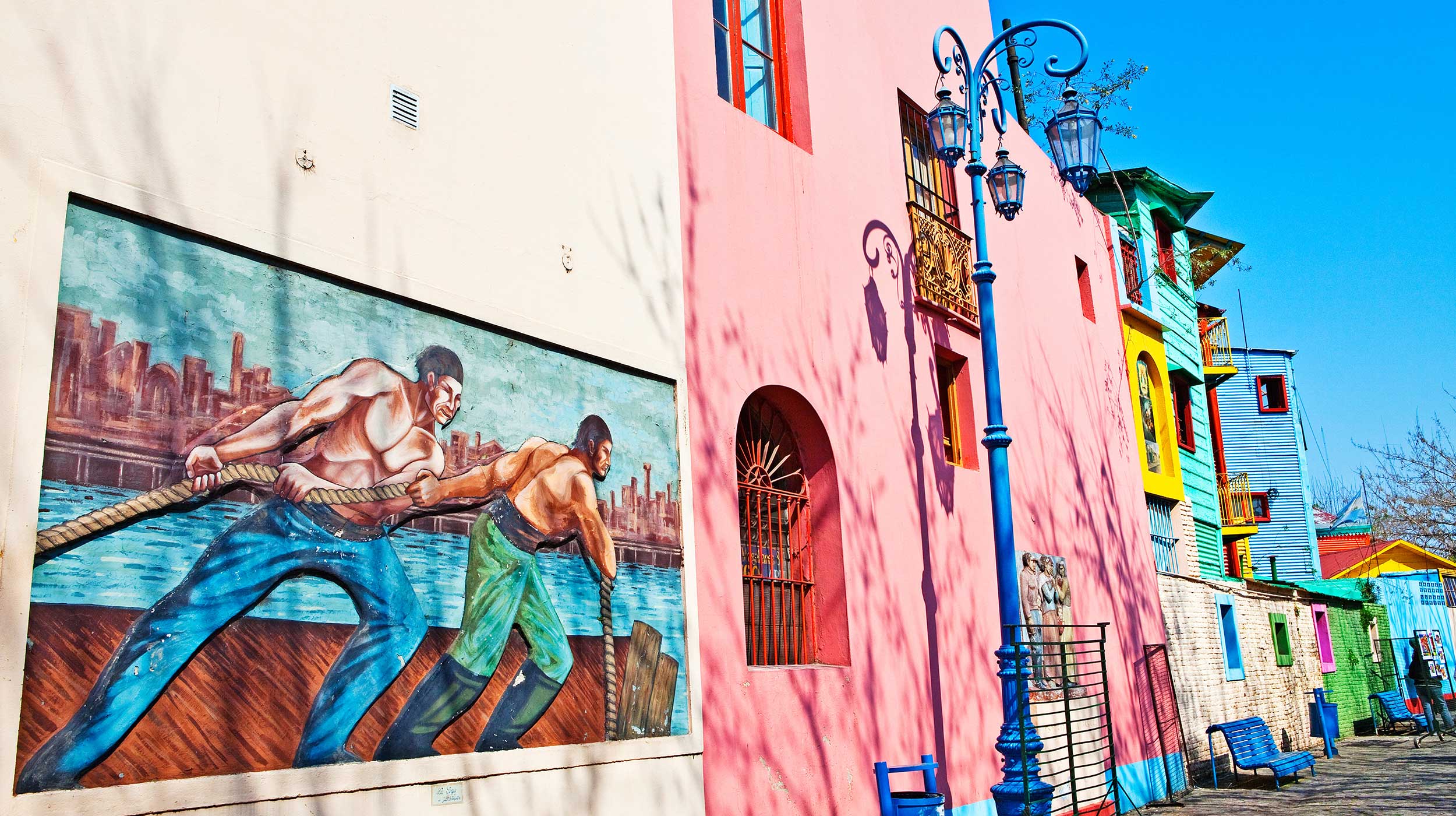 Painted buildings, Caminito, La Boca, Buenos Aires