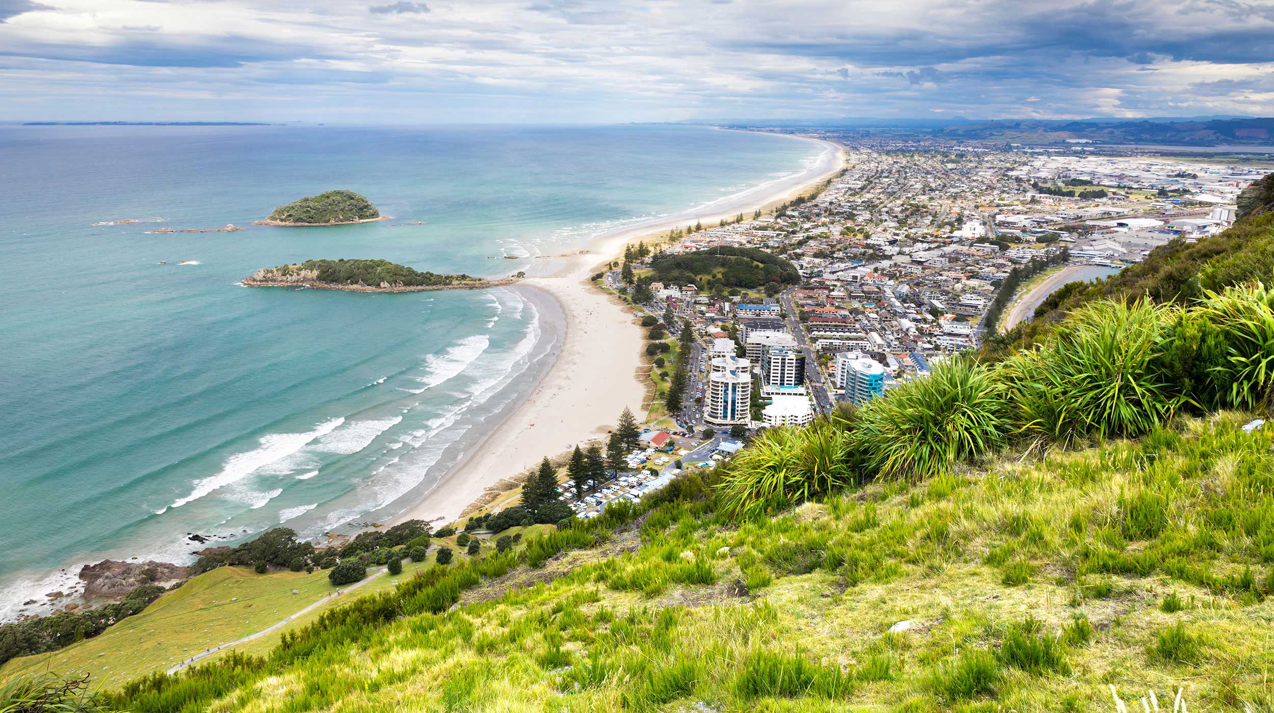 Aerial view of the New Zealand coast