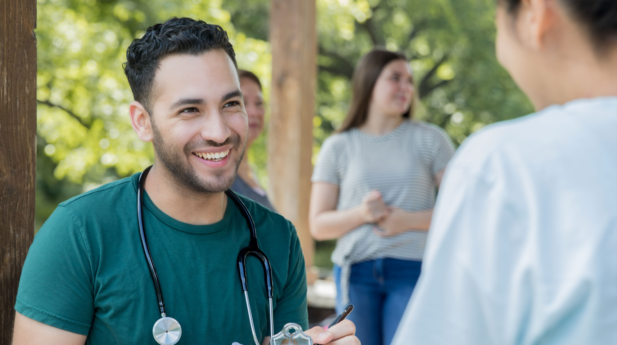 Doctor talking to patient. 