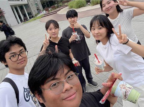 Rolando Sanchez with friends at Yonsei University