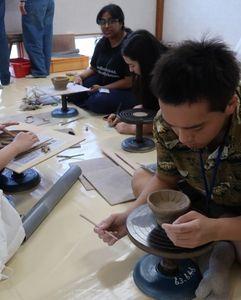 <p>Students enjoying learning the art of pottery</p>