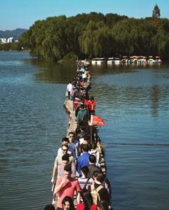 <p>Canal ride through an ancient Chinese water town</p>